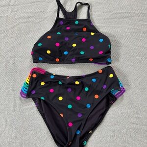 Coco Rave Black Bikini Racerback High-Waisted